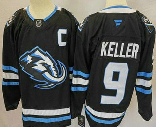 Men's Utah Mammoth #9 Clayton Keller Black Authentic Jersey