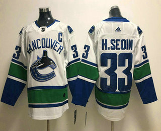 Men's Vancouver Canucks #33 Henrik Sedin White 2017-2018 Hockey Adidas Stitched NHL Jersey