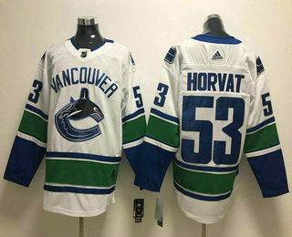 Men's Vancouver Canucks #53 Bo Horvat White 2017-2018 Hockey Adidas Stitched NHL Jersey