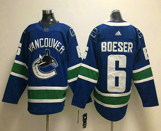 Men's Vancouver Canucks #6 Brock Boeser Blue 2017-2018 Hockey Adidas Stitched NHL Jersey