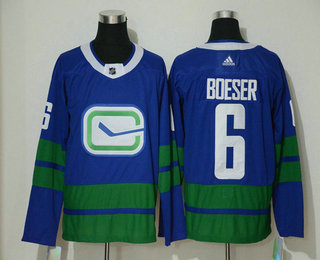 Men's Vancouver Canucks #6 Brock Boeser Blue Third Adidas Stitched NHL Jersey