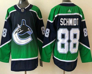 Men's Vancouver Canucks #88 Nate Schmidt Navy Green 2021 Reverse Retro Stitched NHL Jersey