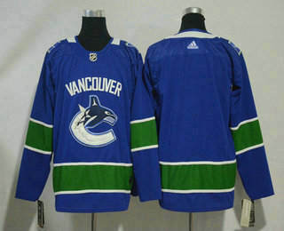 Men's Vancouver Canucks Blank Blue 2017-2018 Hockey Adidas Stitched NHL Jersey