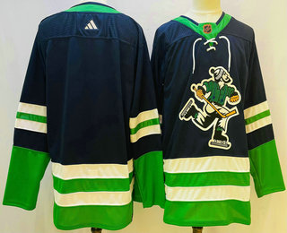 Men's Vancouver Canucks Blank Navy 2022 Reverse Retro Stitched Jersey