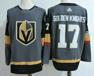 Men's Vegas Golden Knights #17 Golden Knights Gray 2017-2018 Hockey Adidas Stitched NHL Jersey