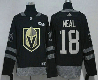 Men's Vegas Golden Knights #18 James Neal Black Fashion 2017-2018 Hockey Adidas Stitched NHL 100th Jersey