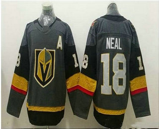 Men's Vegas Golden Knights #18 James Neal Gray With A Patch 2017-2018 Hockey Adidas Stitched NHL Jersey