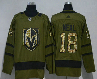 Men's Vegas Golden Knights #18 James Neal Green Salute to Service 2017-2018 Hockey Adidas Stitched NHL Jersey