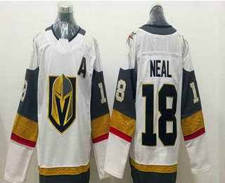 Men's Vegas Golden Knights #18 James Neal White With A Patch 2017-2018 Hockey Adidas Stitched NHL Jersey