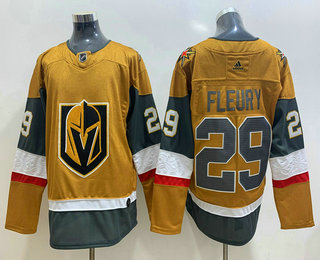 Men's Vegas Golden Knights #29 Marc-Andre Fleury Gold 2020-21 Alternate Stitched Adidas Jersey