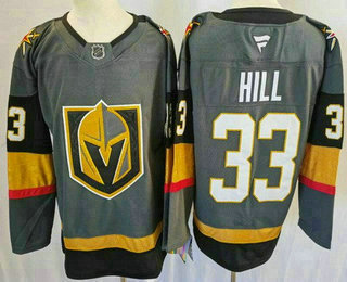 Men's Vegas Golden Knights #33 Adin Hill Gray Authentic Jersey