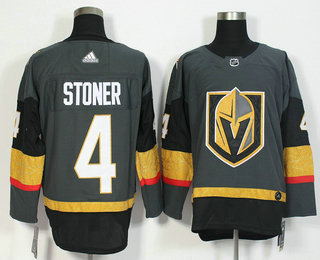 Men's Vegas Golden Knights #4 Clayton Stoner Gray 2017-2018 Hockey Adidas Stitched NHL Jersey