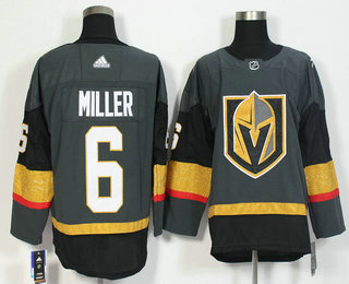 Men's Vegas Golden Knights #6 Colin Miller Gray 2017-2018 Hockey Adidas Stitched NHL Jersey