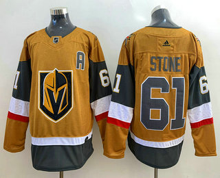 Men's Vegas Golden Knights #61 Mark Stone Gold 2020-21 Alternate Stitched Adidas Jersey