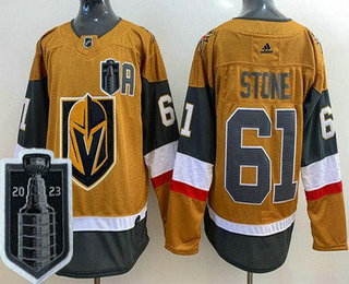 Men's Vegas Golden Knights #61 Mark Stone Gold 2023 Stanley Cup Final Authentic Jersey