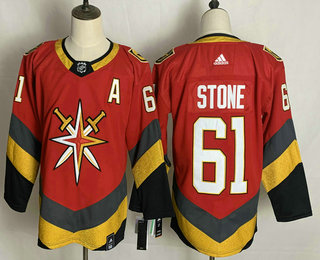 Men's Vegas Golden Knights #61 Mark Stone Red Adidas 2020-21 Alternate Authentic Player NHL Jersey