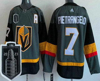 Men's Vegas Golden Knights #7 Alex Pietrangelo Gray 2023 Stanley Cup Final Authentic Jersey