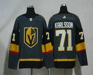 Men's Vegas Golden Knights #71 William Karlsson Gray 2017-2018 Hockey Adidas Stitched NHL Jersey