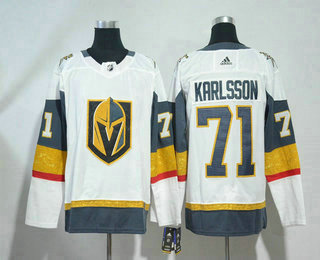 Men's Vegas Golden Knights #71 William Karlsson White 2017-2018 Hockey Adidas Stitched NHL Jersey