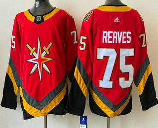 Men's Vegas Golden Knights #75 Ryan Reaves Red 2021 Reverse Retro Stitched NHL Jersey