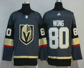 Men's Vegas Golden Knights #80 Tyler Wong Gray 2017-2018 Hockey Adidas Stitched NHL Jersey