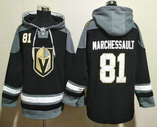 Men's Vegas Golden Knights #81 Jonathan Marchessault Black Ageless Must Have Lace Up Pullover Hoodie