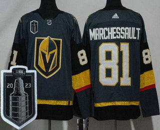 Men's Vegas Golden Knights #81 Jonathan Marchessault Gray 2023 Stanley Cup Final Authentic Jersey