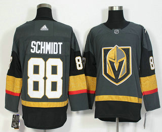 Men's Vegas Golden Knights #88 Nate Schmidt Gray 2017-2018 Hockey Adidas Stitched NHL Jersey