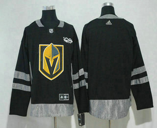 Men's Vegas Golden Knights Blank Black Fashion 2017-2018 Hockey Adidas Stitched NHL 100th Jersey