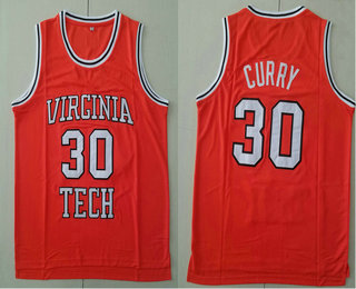 Men's Virginia Tech 30 Dell Curry White College Basketball Stitched Jersey