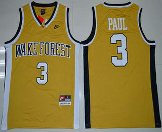 Men's Wake Forest Demon Deacons #3 Chris Paul Gold College Basketball Nike Swingman Jersey