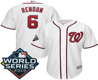 Men's Washington #6 Nationals Anthony Rendon White 2019 World Series Cool Base  Jersey