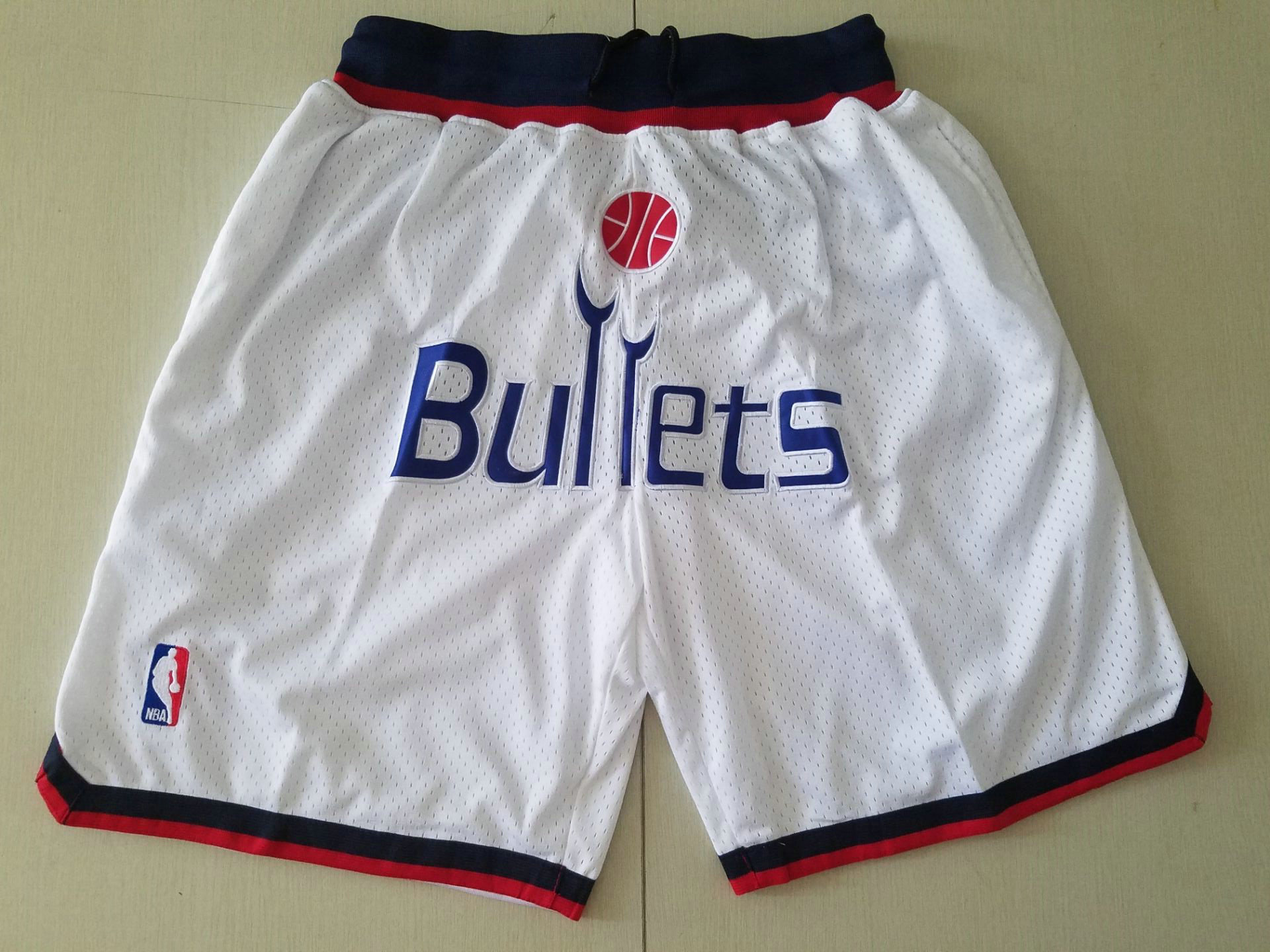 Men's Washington Bullets White Just Don Shorts Swingman Shorts