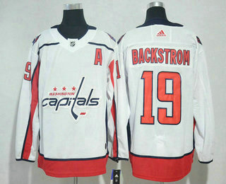 Men's Washington Capitals #19 Nicklas Backstrom White 2017-2018 Hockey Adidas Stitched NHL Jersey