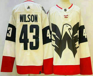 Men's Washington Capitals #43 Tom Wilson 2023 White Navy Stadium Series Stitched Jersey
