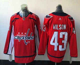 Men's Washington Capitals #43 Tom Wilson Red 2017-2018 Hockey Adidas Stitched NHL Jersey