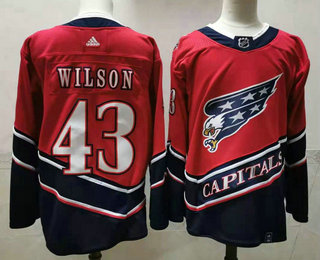 Men's Washington Capitals #43 Tom Wilson Red 2021 Retro Stitched NHL Jersey