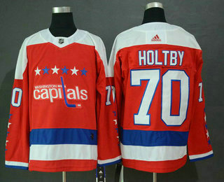 Men's Washington Capitals #70 Braden Holtby NEW Red 2019 Adidas Stitched NHL Hockey Jersey