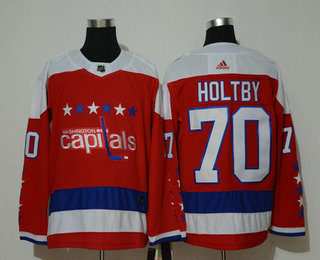 Men's Washington Capitals #70 Braden Holtby Red Alternate Adidas Jersey