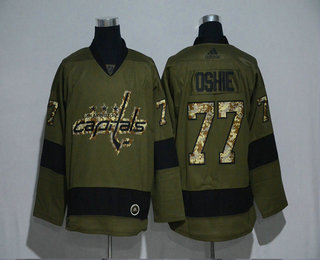 Men's Washington Capitals #77 T.J. Oshie Green Salute To Service Adidas Stitched NHL Jersey