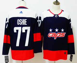 Men's Washington Capitals #77 T.J. Oshie Navy Blue 2018 Stadium Series Adidas Stitched NHL Hockey Jersey