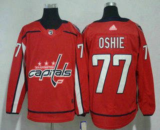 Men's Washington Capitals #77 T.J. Oshie Red 2017-2018 Hockey Adidas Stitched NHL Jersey