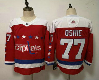 Men's Washington Capitals #77 T.J. Oshie Red Alternate Adidas Jersey