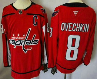 Men's Washington Capitals #8 Alex Ovechkin Red 2024 Stitched Jersey