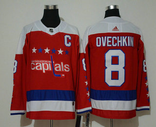 Men's Washington Capitals #8 Alexander Ovechkin Red Adidas Stitched NHL Hockey Jersey