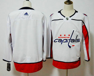 Men's Washington Capitals Blank White 2017-2018 Hockey Adidas Stitched NHL Jersey