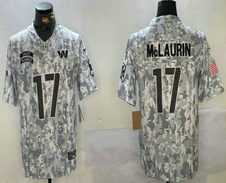 Men's Washington Commanders #17 Terry McLaurin Arctic Camo 2024 FUSE Salute to Service Limited Stitched Jersey