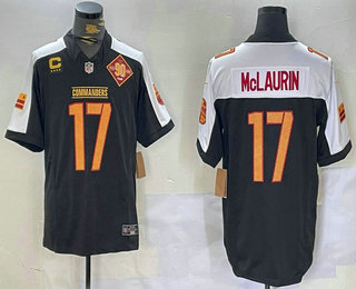 Men's Washington Commanders #17 Terry McLaurin Black Thanksgiving 2024 FUSE Vapor 90th Limited Stitched Jersey