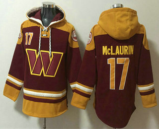 Men's Washington Commanders #17 Terry McLaurin Burgundy Ageless Must Have Lace Up Pullover Hoodie