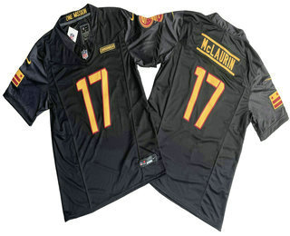 Men's Washington Commanders #17 Terry McLaurin Limited Black FUSE Vapor Jersey